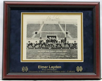 Elmer Layden Signed Autograph 8x10 Photo Framed Four Horsemen of Notre Dame JSA: Elmer Layden Signed Autograph 8x10 Photo Framed Four Horsemen of Notre Dame JSA Product: Other Signed NCAA Football Items Player: Elmer Layden Sport: Football Autograph Authentication: James Spence (J