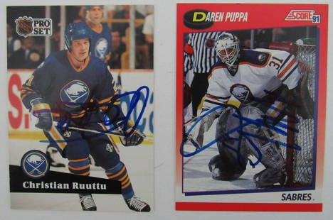 Lot of 2 Signed/Autographed Buffalo Sabres 1991 NHL Trading Cards 159346: Lot of 2 Signed/Autographed Buffalo Sabres 1991 NHL Trading Cards 159346 Sport: Ice Hockey Product: Trading Cards Original/Reprint: Original Team: Buffalo Sabres Graded: No League: NFL Pre-Owned While