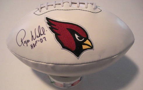 ROGER WEHRLI ST.LOUIS CARDINALS HOF 07 BECKETT/COA SIGNED FOOTBALL: ROGER WEHRLI ST.LOUIS CARDINALS HOF 07 BECKETT/COA SIGNED FOOTBALL Sport: Football-NFL Product: Ball Original/Reprint: Original Autograph Type: Collectible Autographs Pre-Owned While the lot