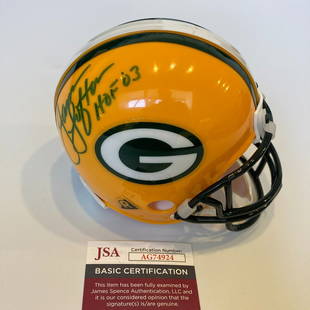 James Lofton HOF  2003 Signed Green Bay Packers Mini Helmet JSA COA: James Lofton HOF 2003 Signed Green Bay Packers Mini Helmet JSA COA Sport: Football-NFL Original/Reprint: Original Autograph Authentication: James Spence Authentication (JSA) Product: Helmet Pre-Owned