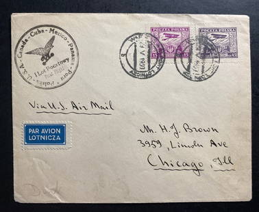 1930 Warsaw Poland First Flight Cover FFC To Chicago IL USA Only 53 Flown: 1930 Warsaw Poland First Flight Cover FFC To Chicago IL USA Only 53 Flown Grade: Ungraded Quality: Used Place Of Origin: Poland Type: Cover Certification: Uncertified Pre-Owned The MYNT Guarantee: