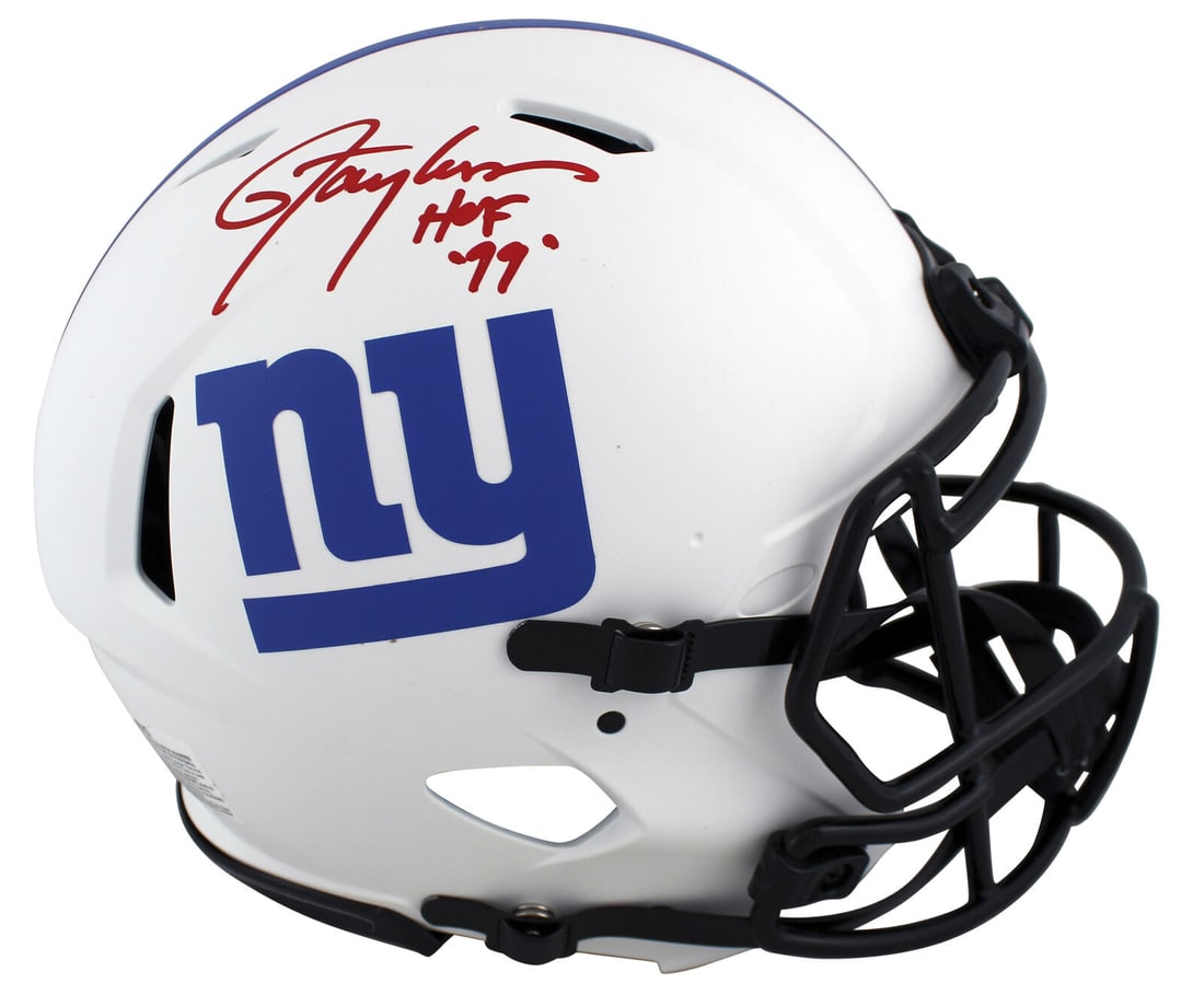 Giants Lawrence Taylor "HOF 99" Signed Lunar Full Size Speed Proline Helmet BAS: Giants Lawrence Taylor "HOF 99" Signed Lunar Full Size Speed Proline Helmet BAS Sport: Football Product: Helmet Original/Reprint: Original Player: Lawrence Taylor Team: New York Giants Autograph Authe