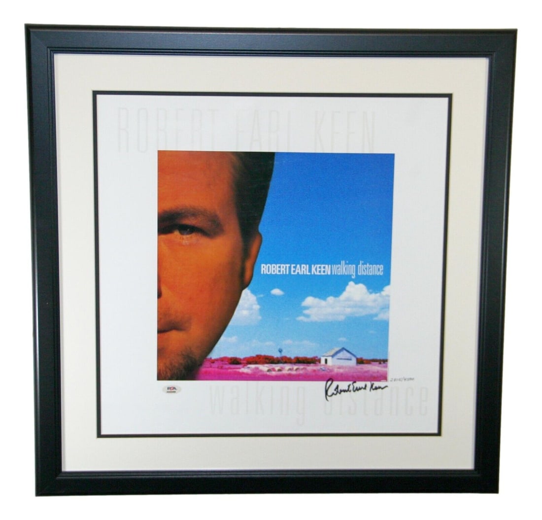 Robert Earl Keen Autographed Framed 18x18 Ltd Edition "Walking Distance" PSA/DNA: Robert Earl Keen Autographed Framed 18x18 Ltd Edition "Walking Distance" PSA/DNA Industry: Music Personalize: No Artist: Robert Earl Keen Signed: Yes Autograph Authentication: Professional Sports (PSA