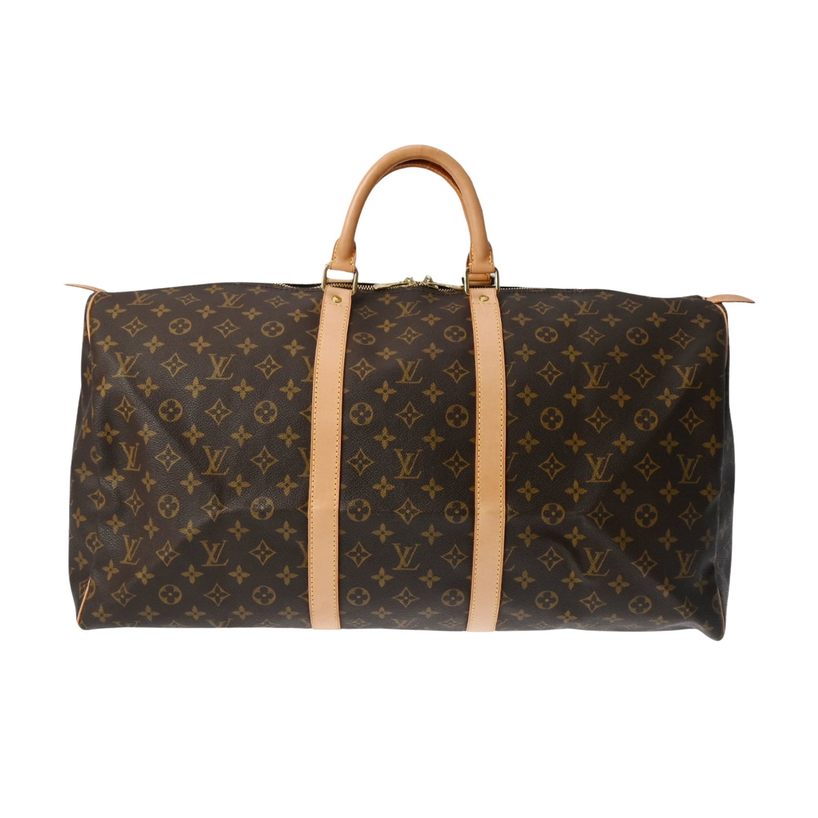 Louis Vuitton Keepall 55: Louis Vuitton Keepall 55 Brand: Louis Vuitton Model: Keepall 55 Color: Brown Material: Canvas Dimensions: 28cm x 55cm x 25cm Country of Origin: France Comments: The Louis Vuitton Keepall 55 travel bag