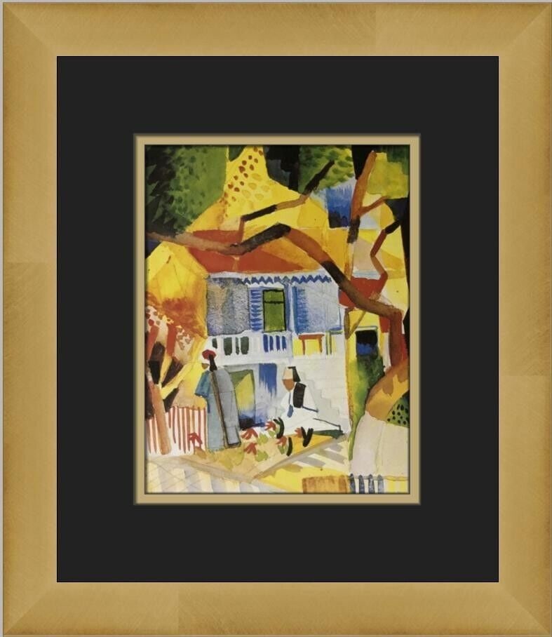 August Macke Courtyard in Saint Germain Custom Framed Print: August Macke Courtyard in Saint Germain Custom Framed Print Unit Of Sale: Single-Piece Work Artist: August Macke Size: Medium Item Length: 12 in Region Of Origin: united states Framing: Matted & Frame