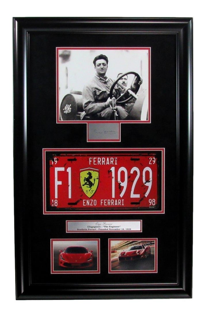 Enzo Ferrari Laser Signed Cut w/ License Plate & Photos Framed 187198: Enzo Ferrari Laser Signed Cut w/ License Plate & Photos Framed 187198 Productname: Chuck Noll Autographed 3x5 Index Card PSA/DNA 186528 Signed: YES Pre-Owned While the lot images are representative of