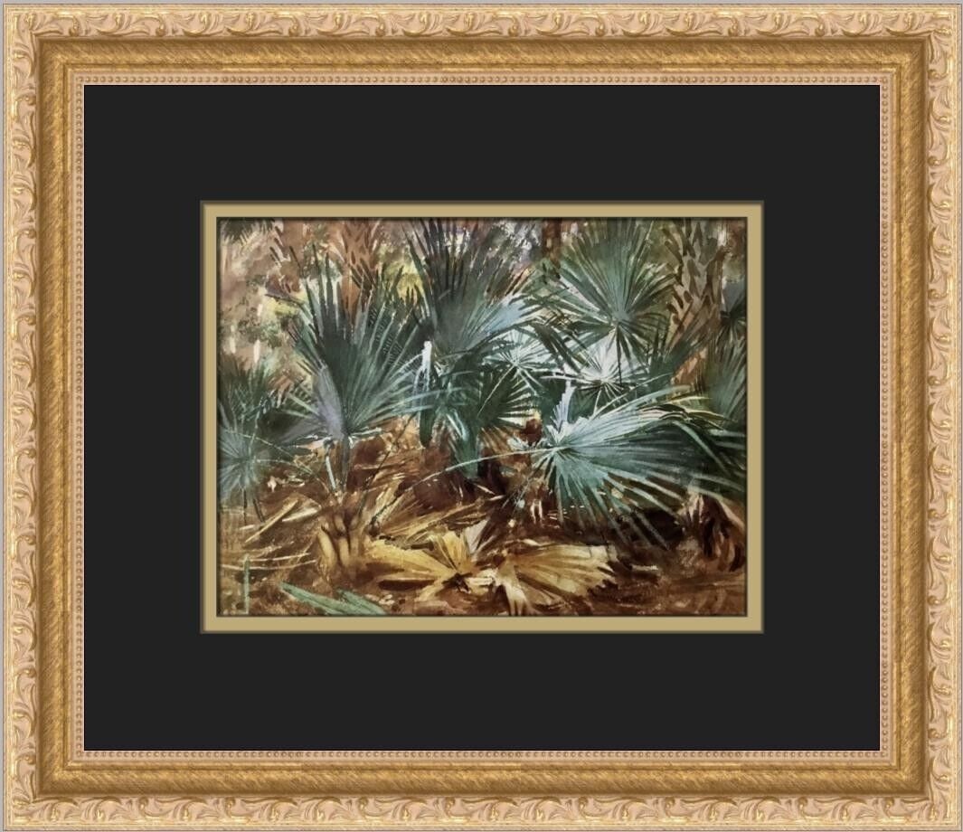 John Singer Sargent Palmettos Custom Framed Print: John Singer Sargent Palmettos Custom Framed Print Unit Of Sale: Single Piece Artist: John Singer Sargent Size: Medium Item Length: 14 in Region Of Origin: United States Framing: Matted & Framed Person