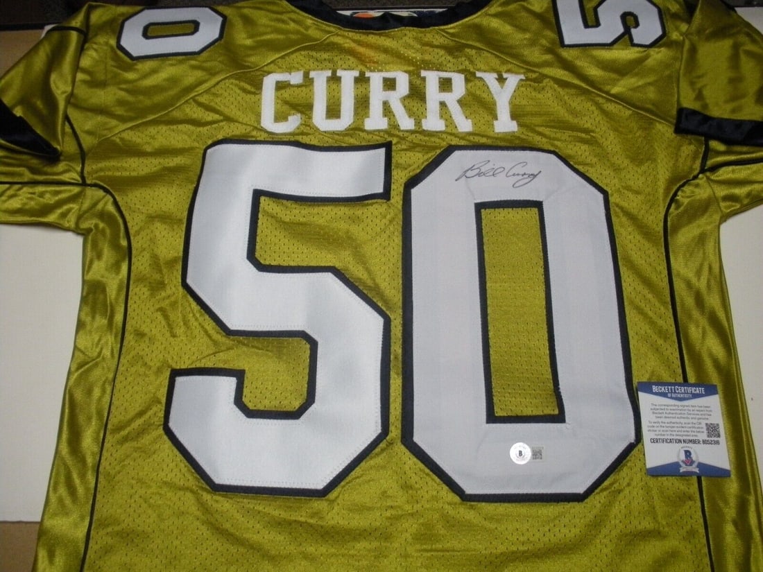 BILL CURRY GEORGIA TECH GOLD BECKETT/COA SIGNED OFFICIAL LICENSED RUSSELL JERSEY: BILL CURRY GEORGIA TECH GOLD BECKETT/COA SIGNED OFFICIAL LICENSED RUSSELL JERSEY Sport: Football-NFL Autograph Authentication: Beckett Authentication Services (BAS) Original/Reprint: Original Product: