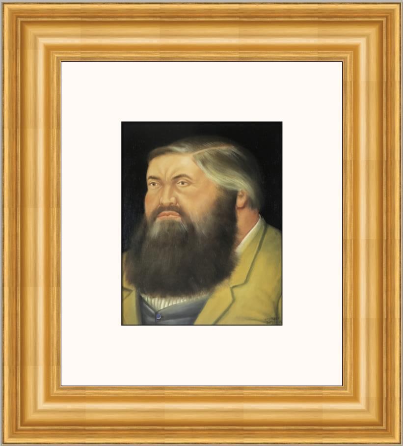 Fernando Botero Portrait Of Courbet Custom Framed Print: Fernando Botero Portrait Of Courbet Custom Framed Print Size: Medium Region Of Origin: United States Artist: Fernando Botero Production Technique: Offset Lithograph Framing: Matted & Framed Style: Sur