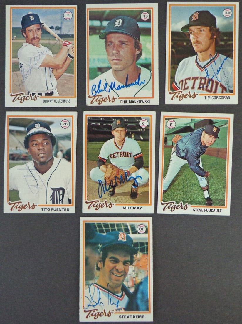 Lot of (7) Detroit Tigers Autographed 1978 TOPPS Baseball Cards 183172: Lot of (7) Detroit Tigers Autographed 1978 TOPPS Baseball Cards 183172 Sport: Baseball Product: Photo Original/Reprint: Original Team: Detroit Tigers Autograph Authentication: Seller League: MLB Pre-O