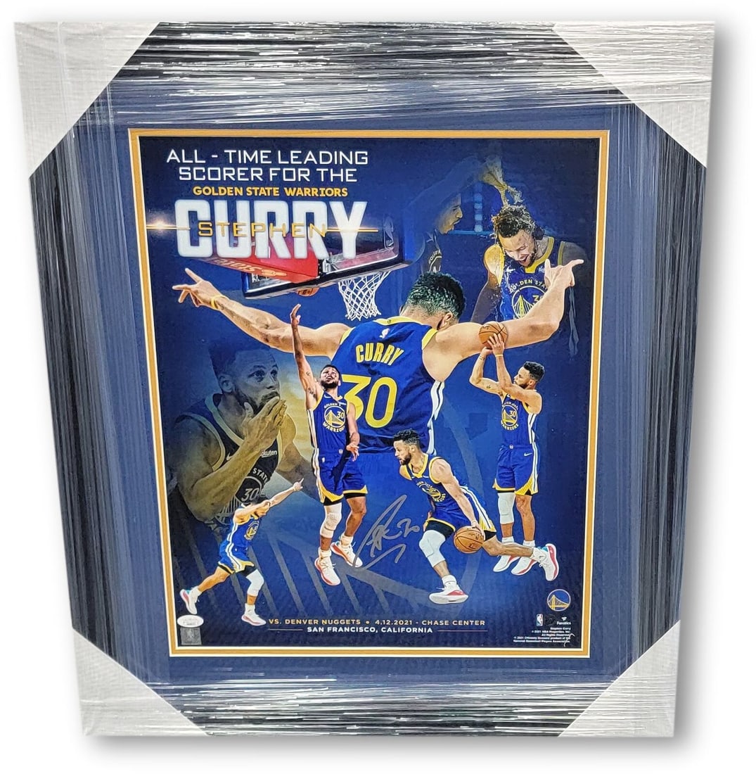 Stephen Curry Signed Autographed 16X20 Photo Warriors All Time Scorer Framed: Stephen Curry Signed Autographed 16X20 Photo Warriors All Time Scorer Framed Sport: Basketball Product: Photo Original/Reprint: Original Player: Stephen Curry Autograph Authentication: James Spence (J