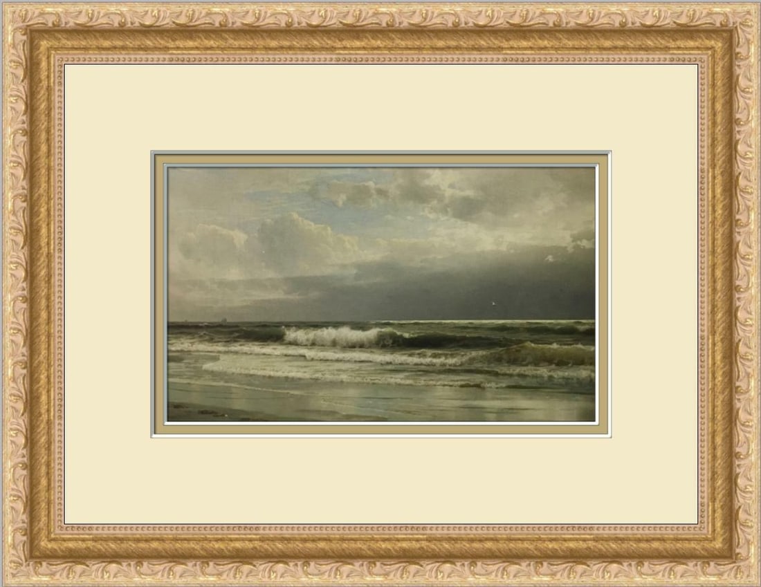 William Trost Richards Rockaway Beach Newly Custom Framed Print: William Trost Richards Rockaway Beach Newly Custom Framed Print Features: Framed Matted Region Of Origin: united states Item Width: 14 in Title: Rockaway Beach Production Technique: Offset Lithograph 