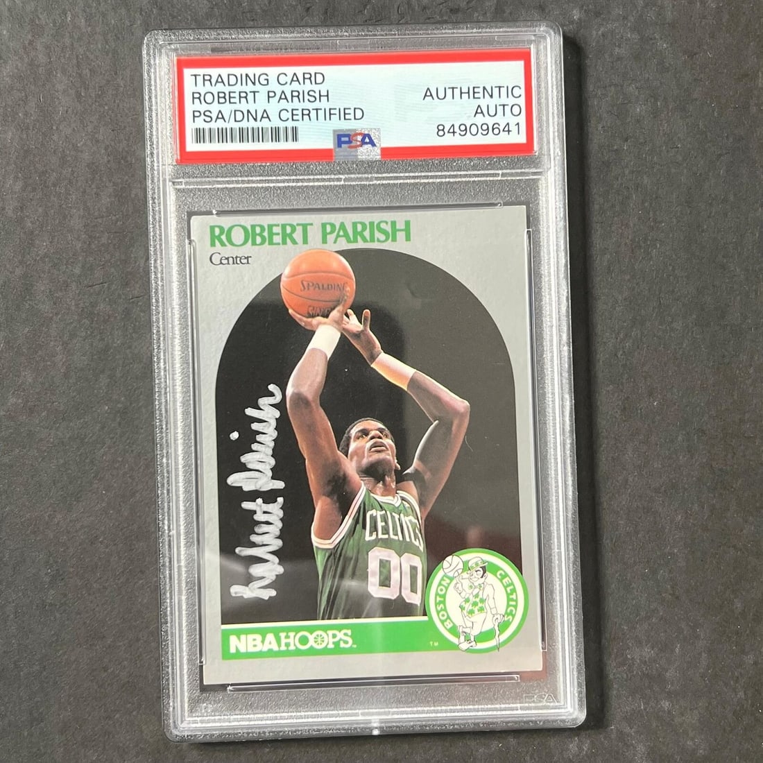 1990-91 NBA Hoops #45 Robert Parish Signed AUTO PSA Slabbed Celtics: 1990-91 NBA Hoops #45 Robert Parish Signed AUTO PSA Slabbed Celtics Pre-Owned While the lot images are representative of the item, the size, placement and strength of the signature may vary. Each item