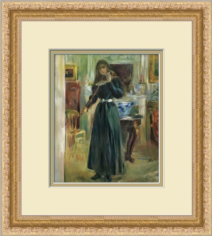 Berthe Morisot Julie Playing the Violin Newly Custom Framed Print: Berthe Morisot Julie Playing the Violin Newly Custom Framed Print Features: Framed Matted Region Of Origin: united states Item Width: 14 in Title: Julie Playing the Violin Production Technique: Offset
