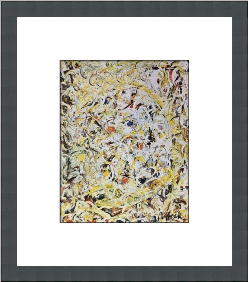 Jackson Pollock sounds in the Grass Custom Framed Print: Jackson Pollock sounds in the Grass Custom Framed Print Size: Medium Region Of Origin: United States Artist: Jackson Pollock Production Technique: Offset Lithograph Framing: Matted & Framed Style: Imp