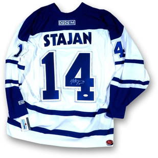 Matt Stajan Signed Autographed Jersey Maple Leafs White JSA: Matt Stajan Signed Autographed Jersey Maple Leafs White JSA Sport: Hockey Product: Jersey Original/Reprint: Original Player: Matt Stajan Team: Toronto Maple Leafs Autograph Authentication: James Spenc