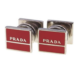 Prada Cufflinks 2AR018 Red Silver Brass Men's PRADA