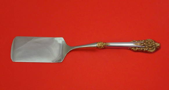 Grande Baroque Gold Accents by Wallace Sterling Silver Lasagna Server Custom: Grande Baroque Gold Accents by Wallace Sterling Silver Lasagna Server Custom Grande baroque gold accents by wallacesterling silver hollow handle with stainless implement lasagna server, 11" custom mad