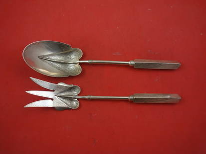 Hindoo by Gorham Sterling Silver Salad Serving Set 10" Aesthetic Bright-Cut: Hindoo by Gorham Sterling Silver Salad Serving Set 10" Aesthetic Bright-Cut Hindoo by gorhamrare sterling silver salad serving set 10" aesthetic bright-cut by gorham, circa 1876. It is not