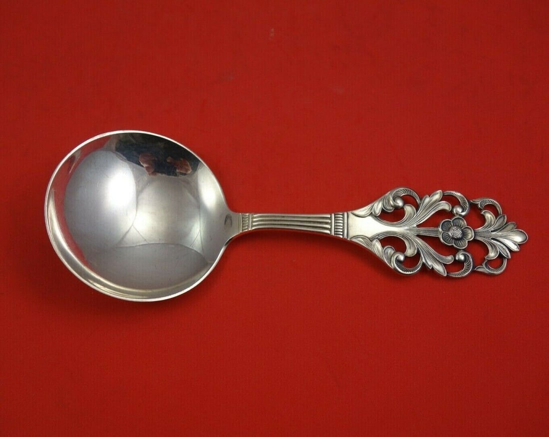 Viking Rose by Th. Marthinsen Norwegian .830 Silver Berry Spoon / Preserve Spoon: Viking Rose by Th. Marthinsen Norwegian .830 Silver Berry Spoon / Preserve Spoon Viking rose by th. Marthinsennorwegian. 830 silver small berry spoon / preserve spoon with round bowl 6 5/8" in the pat
