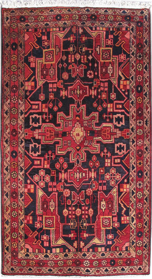 4 x 7 Maroon Persian Hamadan Rug: 4 x 7 Maroon Persian Hamadan Rug Free continental US Shipping Size in Feet: Width: 4.1 x Length: 7.5 Size in Inches: Width: 49 in x Length: 89 in Rug Type: Area Rug Colors: Maroon Weave: Hand-knotted 