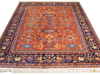 7 x 8 CORAL QUALITY Sino Wool Rug: 7 x 8 CORAL QUALITY Sino Wool Rug Free continental US Shipping Size in Feet: Width: 7 x Length: 8 Size in Inches: Width: 84 in x Length: 96 in Colors: Sunset Orange Eggplant Purple Weave: 100% Handmad