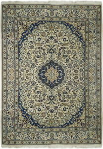 6 x 10 Dark Beige Semi Antique Persian Nain Rug