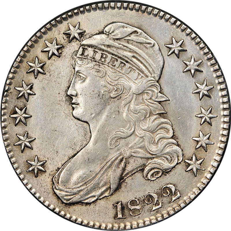 1822 Bust Half Dollar AU/BU Details 0-107 R.2 Nice Eye Appeal Strong Strike: 1822 Bust Half Dollar AU/BU Details 0-107 R.2 Nice Eye Appeal Strong Strike Certification: Uncertified Circulated/Uncirculated: Circulated Grade: AU/BU Details Composition: Silver Year: 1822 Pre-Owned