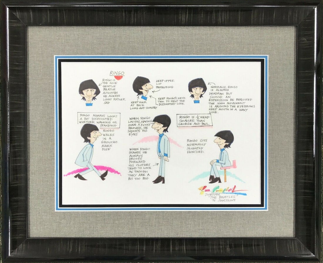 Ron Campbell Original Model Sheet Drawing Beatles Ringo Starr Custom Framed: Ron Campbell Original Model Sheet Drawing Beatles Ringo Starr Custom Framed Industry: Music Signed: Yes Original/Reproduction: Original Modified Item: No Pre-Owned PLEASE NOTE: LOCAL PICK UP IS NOT AN