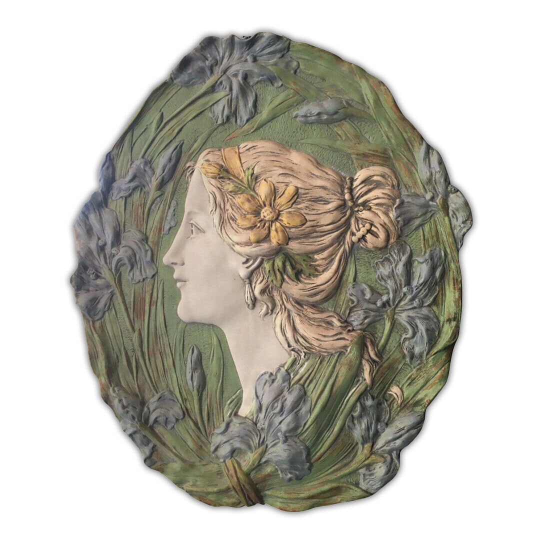 Ernst Wahliss Turn Wein Austrian Art Nouveau Ceramic Oval Plaque: Ernst Wahliss Turn Wein Austrian Art Nouveau Ceramic Oval Plaque Main Color: Green Material: Ceramic Type: Plaque Ernst Wahliss Turn Wien Austrian Art Nouveau Ceramic Oval Plaque. Signed Numbered 1900