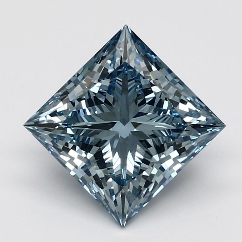 Ideal Loose Diamond - Princess 3.09ct Fancy Vivid Blue: Ideal Loose Diamond - Princess 3.09ct Fancy Vivid Blue Ideal Cut: Yes Source: This is a real non-mined Diamond that has been grown in a lab Shape: Princess Carats: 3.09 Color: Fancy Vivid Blue Clarity