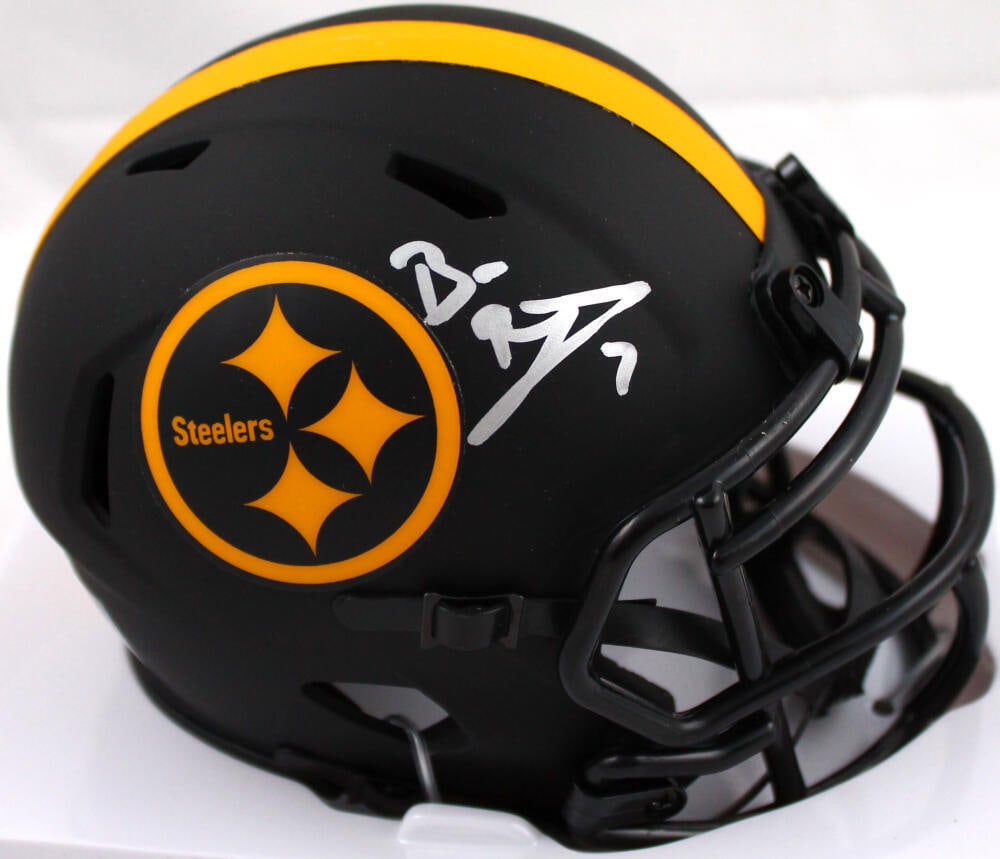 Ben Roethlisberger Signed Pittsburgh Steelers Eclipse Speed Mini Helmet-Fanatics: Ben Roethlisberger Signed Pittsburgh Steelers Eclipse Speed Mini Helmet-Fanatics Sport: Football Product: Helmet Original/Reprint: Original Player: Ben Roethlisberger Team: Pittsburgh Steelers Autogra
