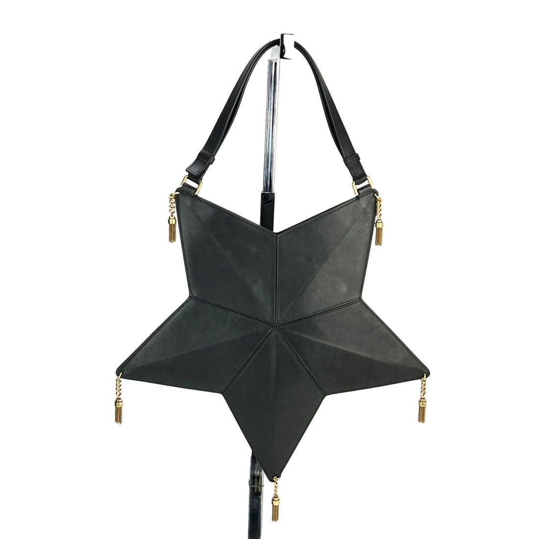 YSL Saint Laurent Astro Tassel Star Shoulder Hand Bag: YSL Saint Laurent Astro Tassel Star Shoulder Hand Bag Bag Width: 12 in Shape: star Closure: Open Handle/Strap Color: Black Occasion: Casual Formal Party/Cocktail Size: Small Hardware Color: Gold Bag D