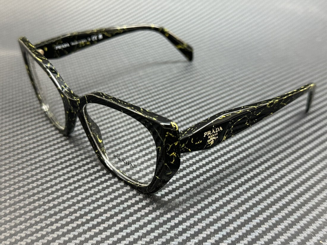 PRADA PR 18WV 19D1O1 Black Yellow Marble Womens 54 mm Eyeglasses: PRADA PR 18WV 19D1O1 Black Yellow Marble Womens 54 mm Eyeglasses Frame Color: Black Type: Eyeglasses New The Mynt Guarantee: All items in this auction are guaranteed to be 100% authentic. At Your Serv