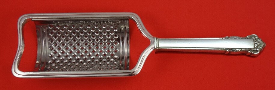 English Shell by Lunt Sterling Silver Cheese Grater Curved HH WS Custom Made: English Shell by Lunt Sterling Silver Cheese Grater Curved HH WS Custom Made English shell by luntsterling silver hollow handle with stainless implement curved cheese grater 8 1/2" custom made, in the