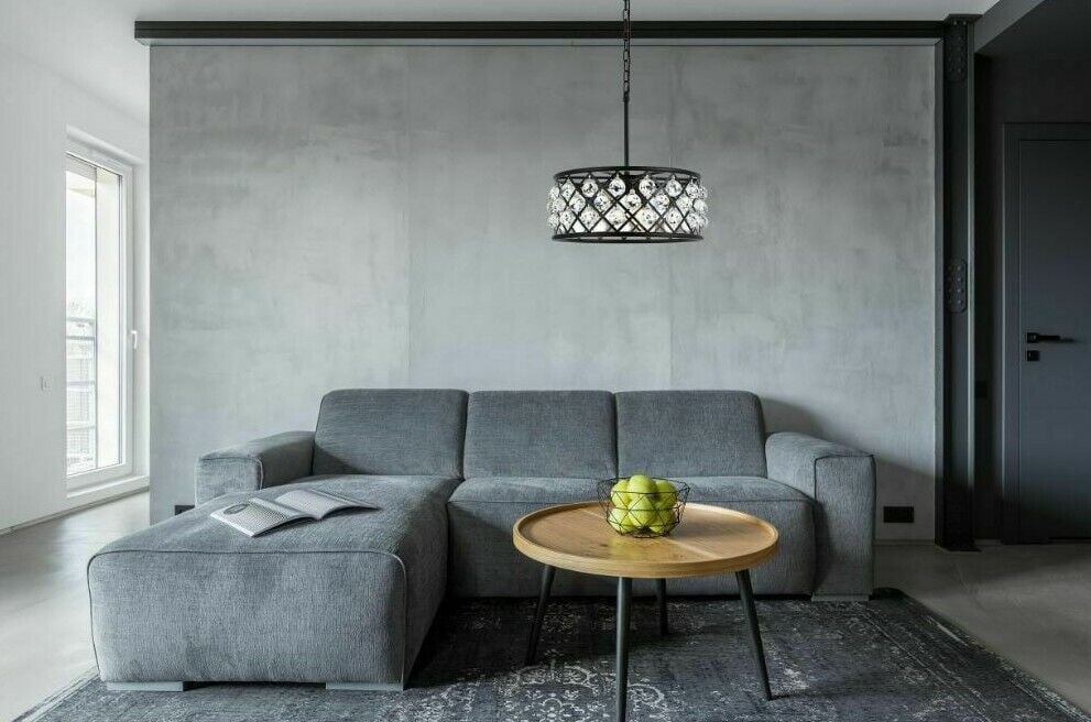 Crystal Ball Chandelier Matte Black Foyer Dining Living Room Light Fixture 20": Crystal Ball Chandelier Matte Black Foyer Dining Living Room Light Fixture 20" Light Color: Clear Clear White Warm White White Power Source: Hardwired Item Length: 20 in Control Style: Wall Switch Sen