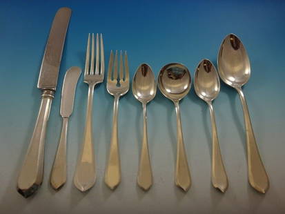 Old London Plain by Gorham Sterling Silver Flatware Set for 12 Service 96 pieces: Old London Plain by Gorham Sterling Silver Flatware Set for 12 Service 96 pieces Old london plain by gorham sterling silver flatware set, 96 pieces. This set includes: 12 dinner knives, 9 3/4"12