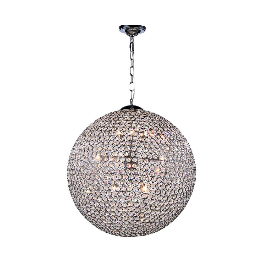 Crystal Chandelier Chrome Ball Dining Room Foyer Globe Ceiling Light Fixture 24": Crystal Chandelier Chrome Ball Dining Room Foyer Globe Ceiling Light Fixture 24" Light Color: Clear Clear White Warm White White Power Source: Hardwired Item Length: 24 in Control Style: Wall Switch S