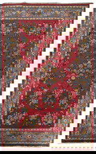 4 x 7 Red Persian Sarouk Rug: 4 x 7 Red Persian Sarouk Rug Free continental US Shipping Size in Feet: Width: 4 x Length: 7 Size in Inches: Width: 48 in x Length: 84 in Colors: Red Ivory Mid Blue Weave: 100% Handmade Pile: 3/8