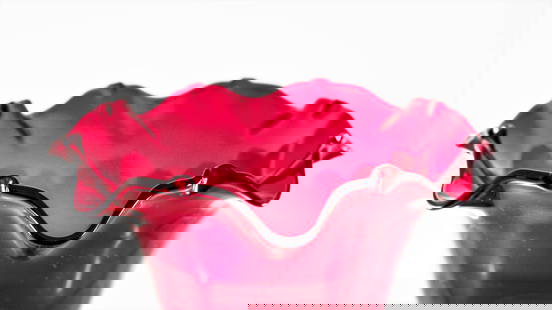 Austrian Vase with Ruby-Red Glass Liner: Austrian Vase with Ruby-Red Glass Liner Dimensions: Height: 20 in (50.8 cm)Diameter: 6.5 in (16.51 cm) Materials and Techniques: Blown Glass Sterling Silver Place of Origin: Austria Period: 19th