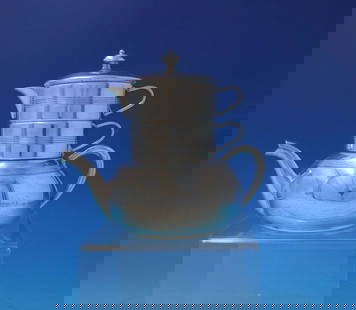 Apollo by Unknown Silverplate Tea Set Single Serving Tea Pot Creamer Cup: Apollo by Unknown Silverplate Tea Set Single Serving Tea Pot Creamer Cup Apollo by unknownamazing apollo silverplate single serving tea set marked (maker unknown). This set features a tea pot,