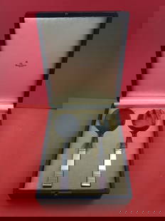 Parallel by Georg Jensen Sterling Silver Tomato Server Set 2-pc 7" HH in Box: Parallel by Georg Jensen Sterling Silver Tomato Server Set 2-pc 7" HH in Box Parallel by georg jensensterling silver hollow handle with horn or ebony implements tomato serving set 7" in the pattern