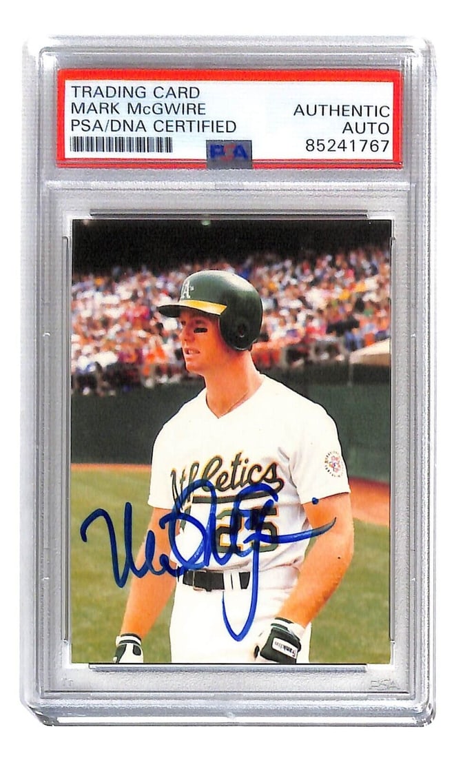 Mark McGwire autographed 1987 Barry Colla Card Card PSA/DNA Oakland A's 94764: Mark McGwire autographed 1987 Barry Colla Card Card PSA/DNA Oakland A's 94764 Sport: Baseball Player: Mark McGwire Signed: Yes Autograph Authentication: Professional Sports Authenticator (PSA) Origina