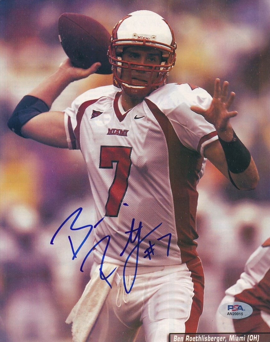 Ben Roethlisberger Signed 8x10 Magazine Photo Miami (Ohio) PSA/DNA 188152: Ben Roethlisberger Signed 8x10 Magazine Photo Miami (Ohio) PSA/DNA 188152 Productname: Ben Roethlisberger Signed 8x10 Magazine Photo Miami (Ohio) PSA/D Original/Reprint: Original Player: Ben Roethlisb