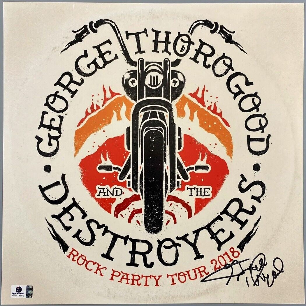 George Thorogood Signed Autographed Album Insert Rock Party Tour JSA: George Thorogood Signed Autographed Album Insert Rock Party Tour JSA Industry: Music Object Type: Record Original/Reproduction: Original Autograph Authentication: James Spence (JSA) Player: George Tho
