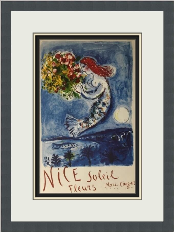Marc Chagall The Bay of Angels Custom Framed Print: Marc Chagall The Bay of Angels Custom Framed Print Artist: Marc Chagall Unit Of Sale: Single Piece Size: Medium Custom Bundle: No Item Length: 13 in Region Of Origin: united states Framing: Matted & F