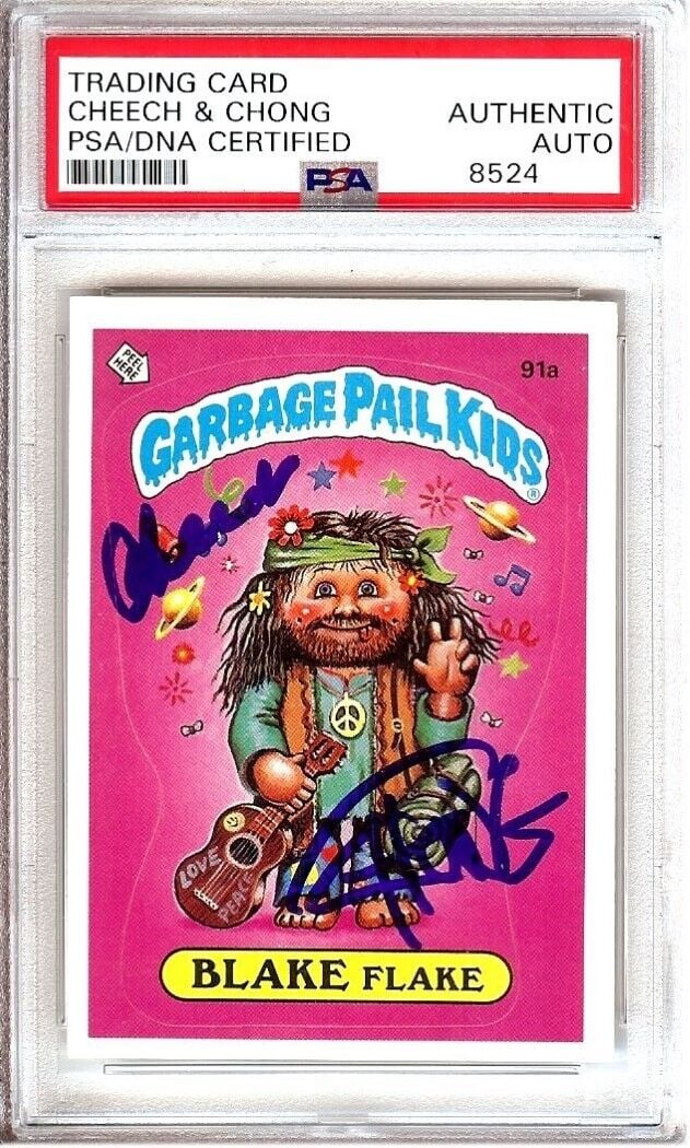 Cheech Marin and Tommy Chong Dual Autographed GPK Card Blake Flake PSA: Cheech Marin and Tommy Chong Dual Autographed GPK Card Blake Flake PSA Industry: Movies Object Type: Cards & Paper Original/Reproduction: Original Autograph Authentication: Professional Sports (PSA/DN