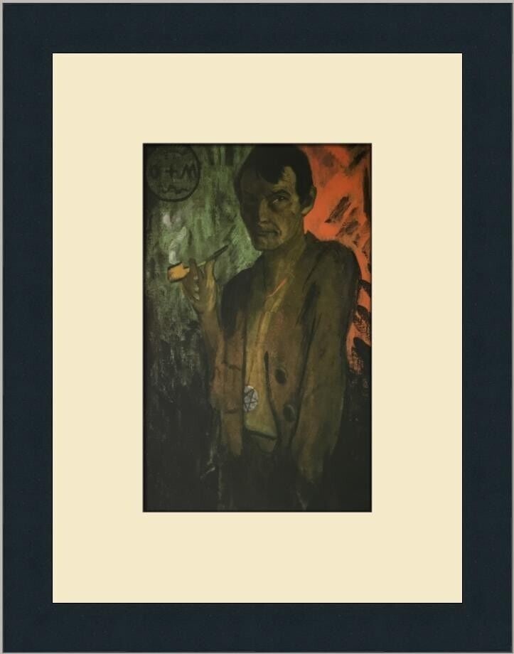 Otto Mueller Self-Portrait with Pentacle Custom Framed Print: Otto Mueller Self-Portrait with Pentacle Custom Framed Print Unit Of Sale: Single-Piece Work Artist: Otto Mueller Size: Medium (up to 36in.) Item Length: 11 in Region Of Origin: United States Framing: