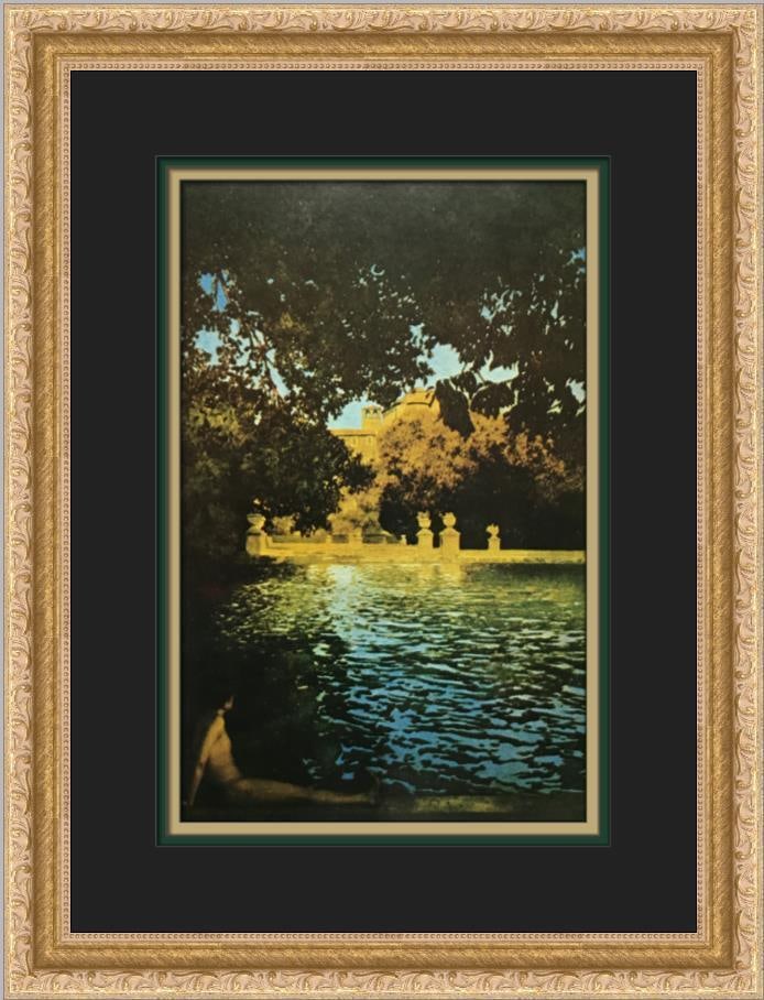 Maxfield Parrish The Pool Villa d Este Tivoli Custom Framed Print: Maxfield Parrish The Pool Villa d Este Tivoli Custom Framed Print Size: Medium Region Of Origin: united states Artist: Maxfield Parrish Production Technique: Lithography Framing: Matted & Framed Style