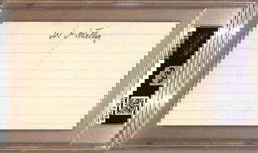 Walter OMalley HOF Autographed 3x5 Index Card Dodgers Owner PSA/DNA 179096: Walter OMalley HOF Autographed 3x5 Index Card Dodgers Owner PSA/DNA 179096 Sport: Baseball Product: Index Card Original/Reprint: Original Team: Brooklyn Dodgers Autograph Authentication: PSA/DNA
